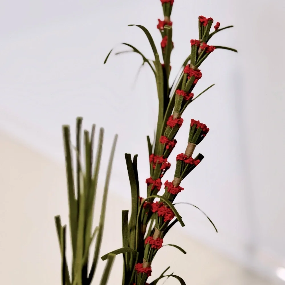 Elegant Red Berries & Green Artificial Floral Spray